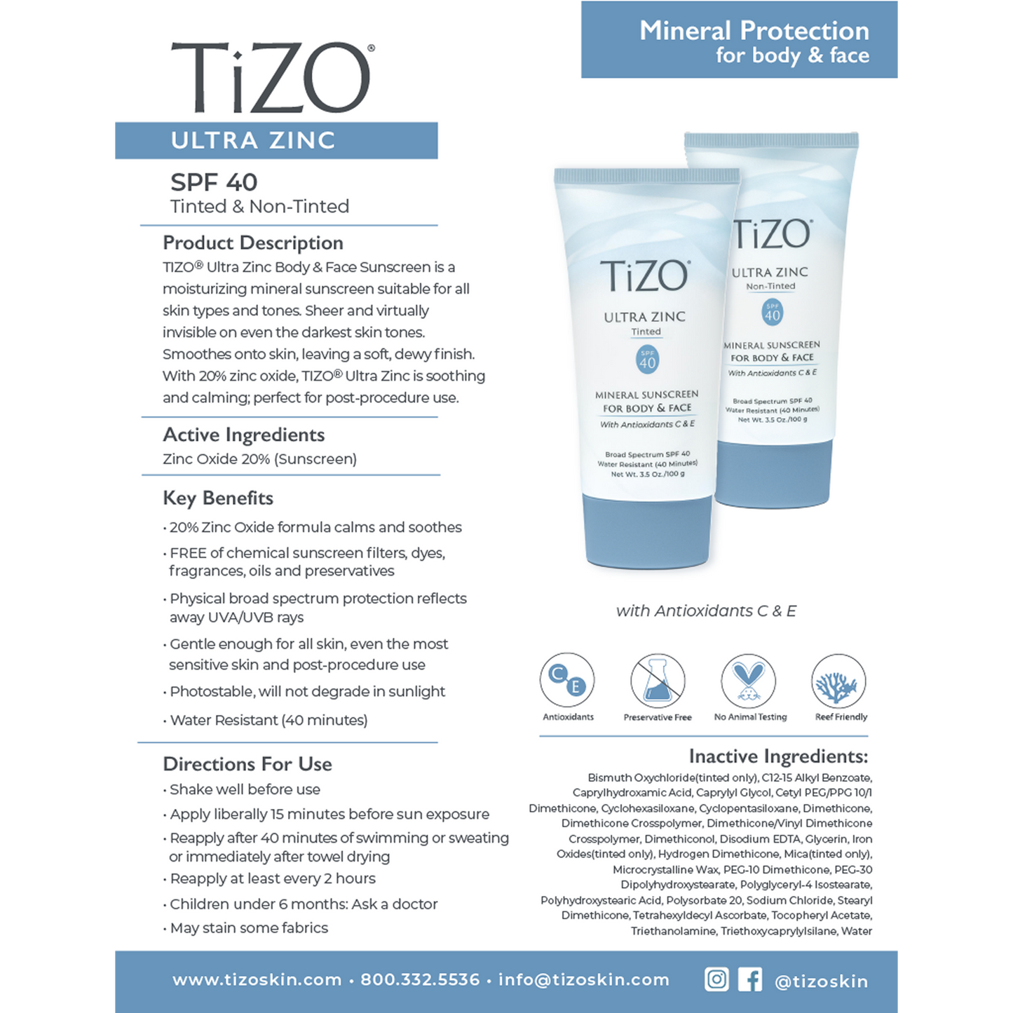 Ultra Zinc Mineral Sunscreen, SPF 40